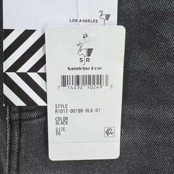 Sandrine Rose x Free People Black Flare Leg Distressed‎ Jeans 26 New - Picture 7 of 8